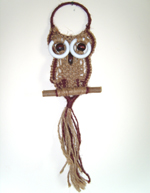 Miniature Long-tailed Spectacled Macramé Owl